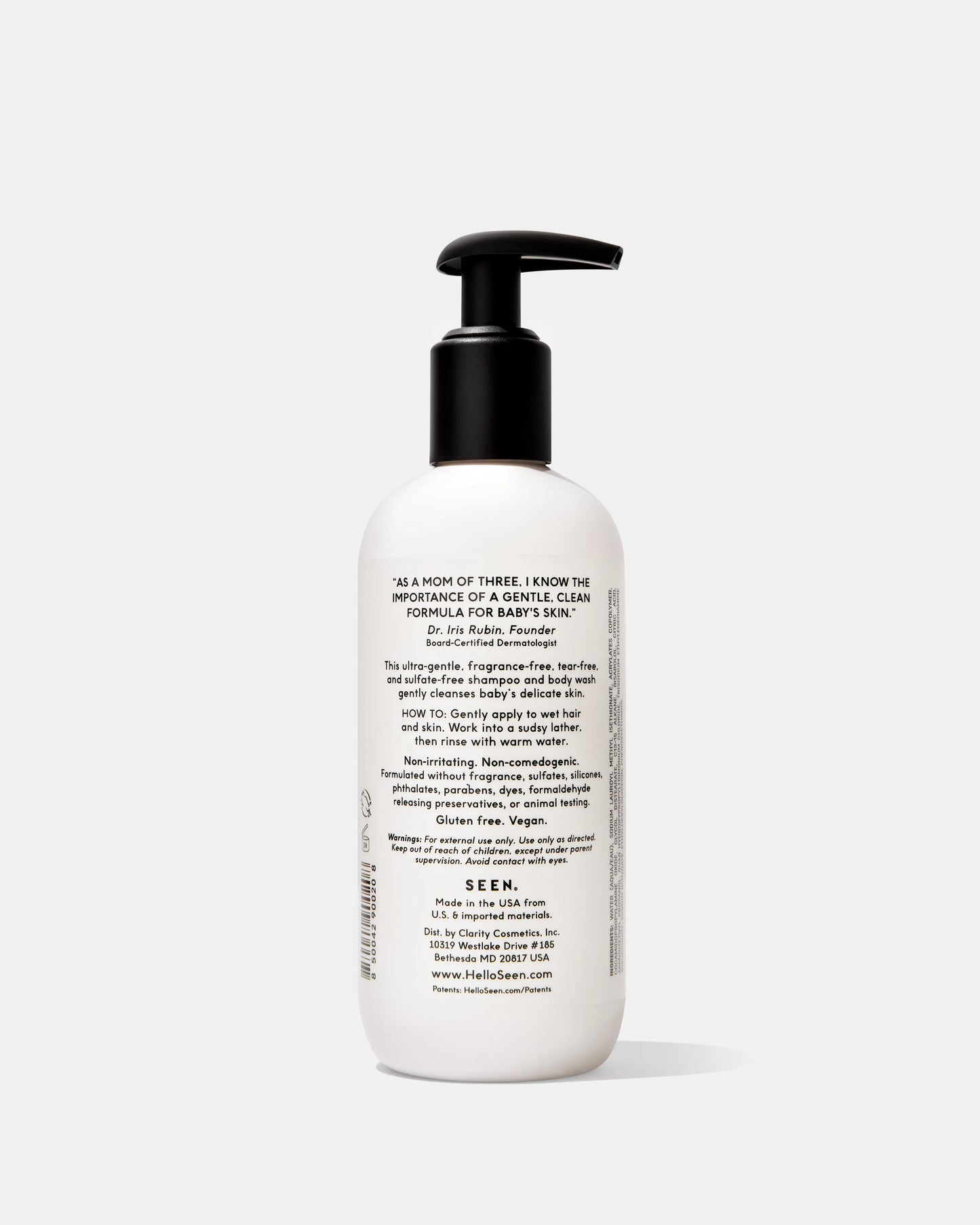 SEEN Baby 2-in-1 Shampoo & Body Wash, Fragrance Free